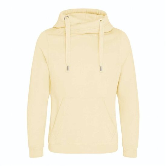 Bēšs hūdijs ar augsto/dubulto apkakli, bez apdrukas